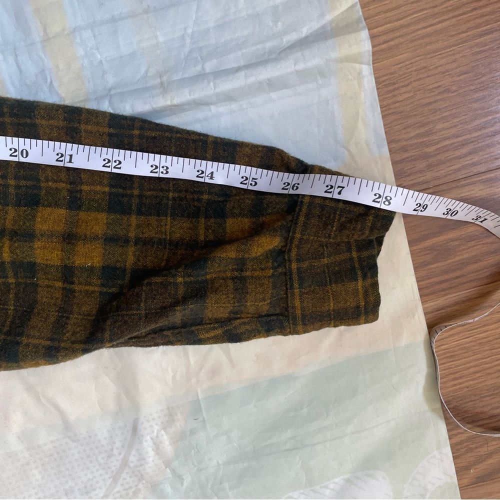 Vintage 60s Pendleton 100% Virgin Wool Plaid Shirt - Mustard/Olive/Brown Men’s L - Picture 7 of 16